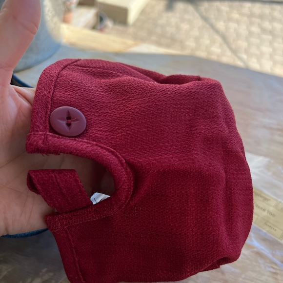 NWT Longaberger Thank You Basket Fabric Liners- Set Of 2- Denim and Paprika - Picture 4 of 8